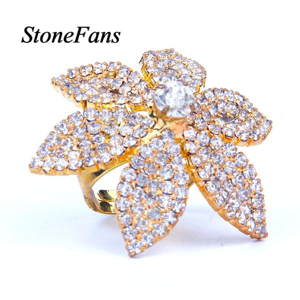 stonefans flower big rhinestone ring for women full finger gold color ring vintage jewelry elegant party resizable rings fashion, Golden;silver
stonefans flower big rhinestone ring for women full finger gold color ring vintage jewelry elegant party resizable rings fashion, Golden;silver