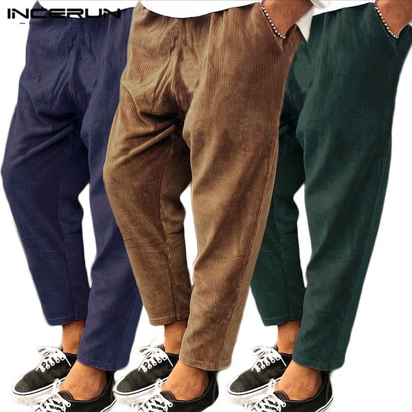 incerun men plus size autumn fashion solid color corduroy sport trousers streetwear casual pants comfort soft mens sweatpants, Black
incerun men plus size autumn fashion solid color corduroy sport trousers streetwear casual pants comfort soft mens sweatpants, Black