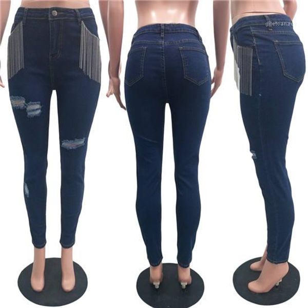 hole jeans bleached ripped pencil pants tassel streetwear fashion womens clothing womens slim designer, Blue
hole jeans bleached ripped pencil pants tassel streetwear fashion womens clothing womens slim designer, Blue