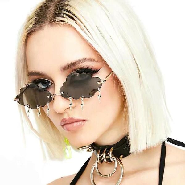 funny cloud sunglasses 2020 women fashion rimless vintage clouds tassel steampunk sun glasses lady street style punk accesoories, White;black
funny cloud sunglasses 2020 women fashion rimless vintage clouds tassel steampunk sun glasses lady street style punk accesoories, White;black