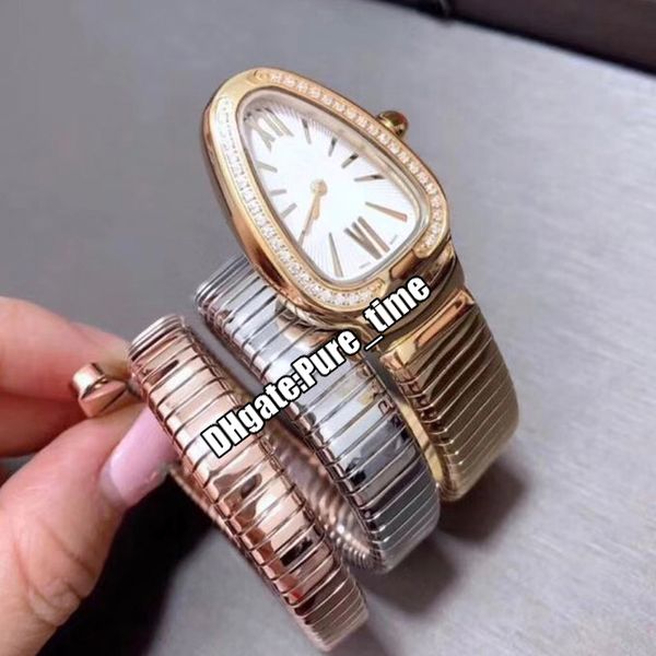 Новый Serpenti Tubogas 102948 Белый Циферблат Швейцарский Кварцевые Женские Часы Безель С Б