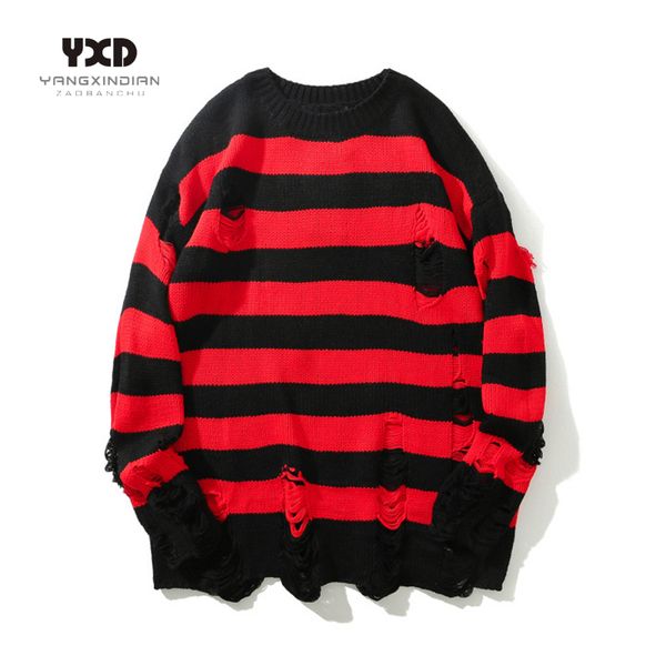 men clothes man pullover mens loose streetwear mans sweaters jumper man autumn winter ripped stripe casual hip hop long sweaters, White;black
men clothes man pullover mens loose streetwear mans sweaters jumper man autumn winter ripped stripe casual hip hop long sweaters, White;black