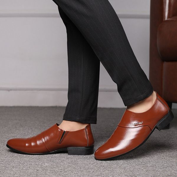 men shoes fashion men's casual shoes round head lace-up business flat leather zapatos de hombre, Black
men shoes fashion men's casual shoes round head lace-up business flat leather zapatos de hombre, Black