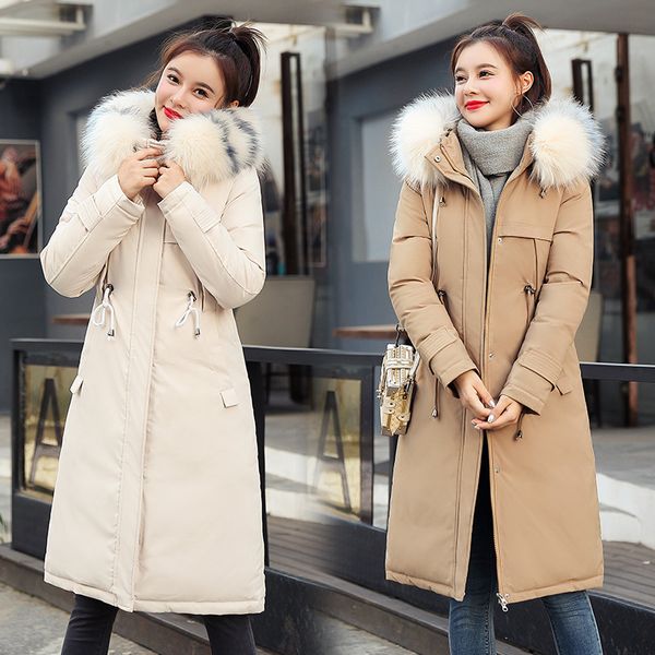 wholesale winter new large fur collar cotton women's long section over the knee hooded thick cotton jacket size s-xxxl, Black
wholesale winter new large fur collar cotton women's long section over the knee hooded thick cotton jacket size s-xxxl, Black