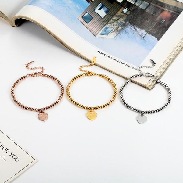 2020 fashion women party jewelry lover heart pendant rose gold color stainless steel bracelet bead chain woman bracelets bangles, Golden;silver
2020 fashion women party jewelry lover heart pendant rose gold color stainless steel bracelet bead chain woman bracelets bangles, Golden;silver