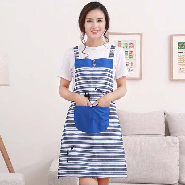 the kitchen apron sleeveless striped waterproof apron linen suspenders work oil-proof
the kitchen apron sleeveless striped waterproof apron linen suspenders work oil-proof