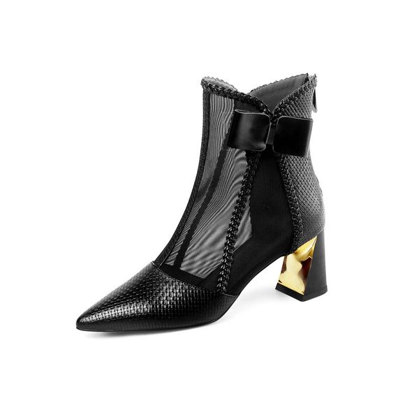 summer new euro style fashion women patent leather ankle boots butterfly knot mesh crystal thick heel zipper boots woman, Black
summer new euro style fashion women patent leather ankle boots butterfly knot mesh crystal thick heel zipper boots woman, Black