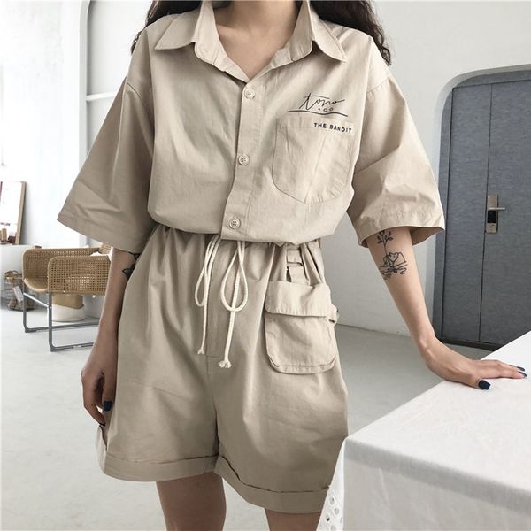safari style casual playsuit summer women short sleeve elastic waist cotton fashion overall fashion black rompers jumpsuit, Black;white
safari style casual playsuit summer women short sleeve elastic waist cotton fashion overall fashion black rompers jumpsuit, Black;white