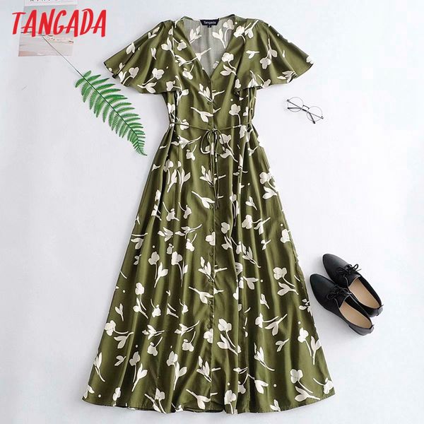 tangada fashion women leaf print dress buttons 2020 summer new arrival short sleeve ladies loose midi dress vestidos 3a33, Black;gray
tangada fashion women leaf print dress buttons 2020 summer new arrival short sleeve ladies loose midi dress vestidos 3a33, Black;gray
