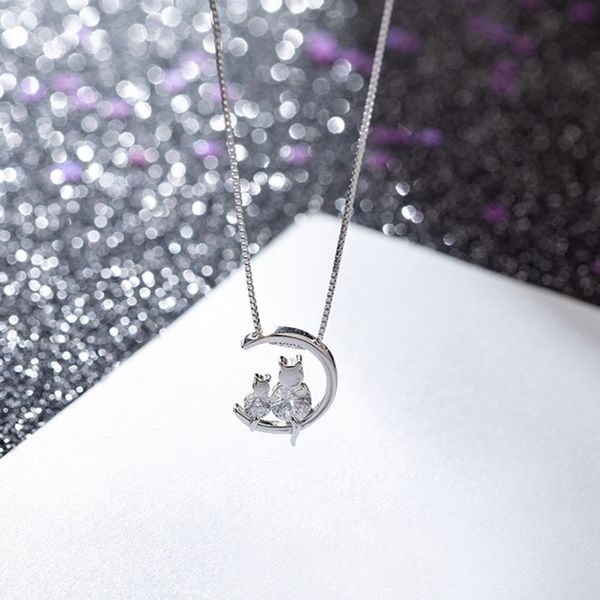 cute crystal cat pendant necklaces for women silver matte smooth clavicle necklace girls choker fine jewelry
cute crystal cat pendant necklaces for women silver matte smooth clavicle necklace girls choker fine jewelry