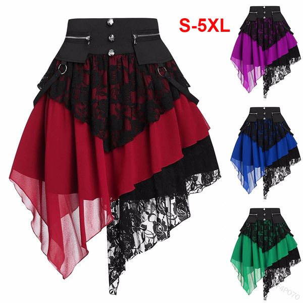 skirts women vintage slim asymmetrical hem mini skirt high waist lace stitching summer irregular short for lady plus size, Black
skirts women vintage slim asymmetrical hem mini skirt high waist lace stitching summer irregular short for lady plus size, Black