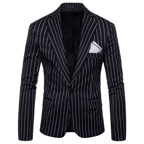 new male striped coat gentleman striped suit fashion men's wedding dress wholesale blazer coat, White;black
new male striped coat gentleman striped suit fashion men's wedding dress wholesale blazer coat, White;black