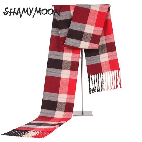 shamymoon winter scarf men's new fashion soft plaid scarf gentleman luxury shawl cashmere casual trend warm men's sc026, Blue;gray
shamymoon winter scarf men's new fashion soft plaid scarf gentleman luxury shawl cashmere casual trend warm men's sc026, Blue;gray