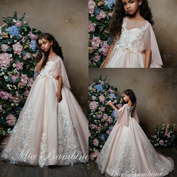 a line flower girls dresses jewel neck short sleeve beads appliques covered button tulle girls pageant dresses floor lengt party gowns, White;blue
a line flower girls dresses jewel neck short sleeve beads appliques covered button tulle girls pageant dresses floor lengt party gowns, White;blue