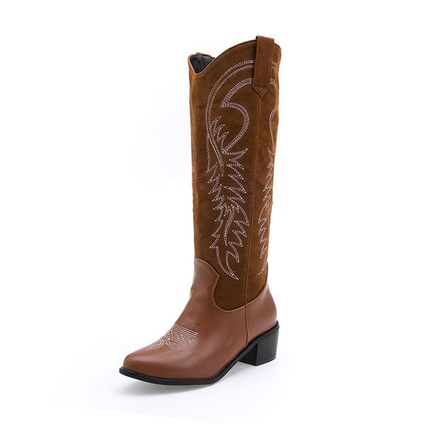 lucyever classic embroidered western cowboy boots for women leather chunky heels shoes woman knee high booties plus size 34-46, Black
lucyever classic embroidered western cowboy boots for women leather chunky heels shoes woman knee high booties plus size 34-46, Black