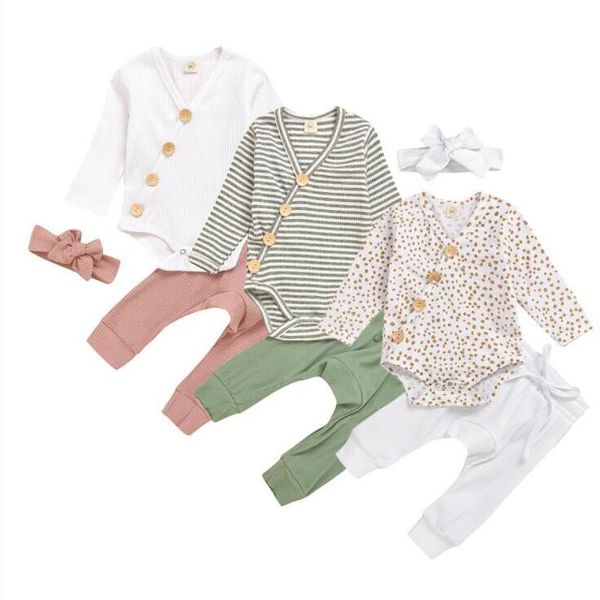 baby clothing sets girls striped rompers pants headband suits kids button dot jumpsuit trouser bowknot hairband sets 3pcs/set outfits cyp620, White
baby clothing sets girls striped rompers pants headband suits kids button dot jumpsuit trouser bowknot hairband sets 3pcs/set outfits cyp620, White