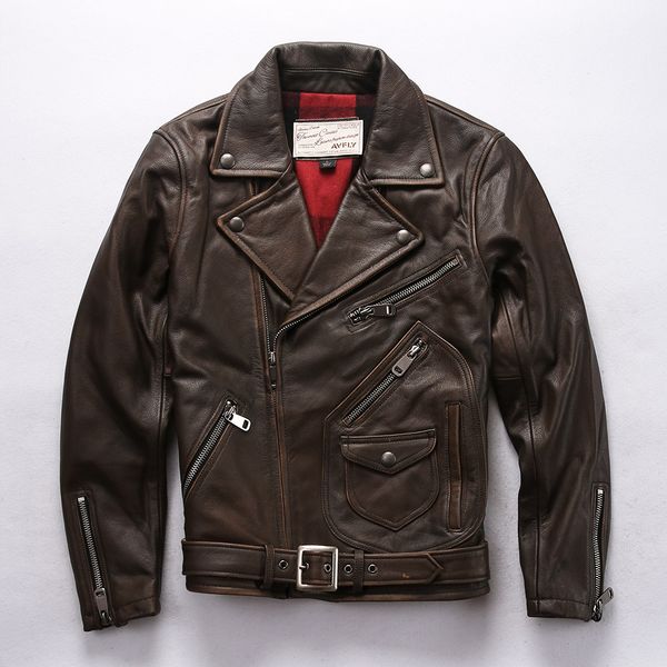 brand autumn winter heavy machine cow leather jacket vintage genuine leather motorcycle jacket european american style coats, Black
brand autumn winter heavy machine cow leather jacket vintage genuine leather motorcycle jacket european american style coats, Black