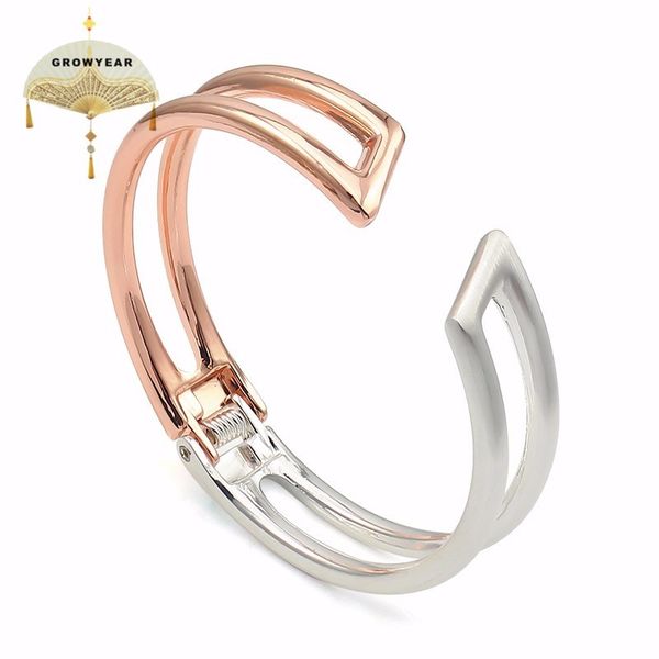woman bracelets bangle 1 pc rose gold and silver color two-tone sweet beautiful fashion girl lady jewelry smooth opening, Black
woman bracelets bangle 1 pc rose gold and silver color two-tone sweet beautiful fashion girl lady jewelry smooth opening, Black
