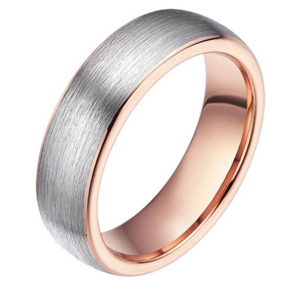 6mm dome rose gold pink gold plate tungsten ring with silver brushed surface wedding ring high polished comfort fit fashion jewelry ring
6mm dome rose gold pink gold plate tungsten ring with silver brushed surface wedding ring high polished comfort fit fashion jewelry ring