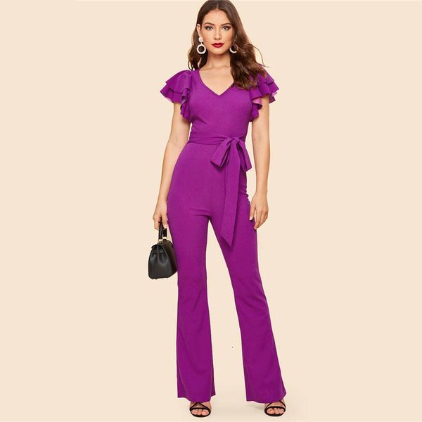 jumpsuit ladies bodysuit women purple layered sleeve belted leg plain jumpsuit 2019 spring high waist butterfly sleeve workwear jumpsuits, Black;white
jumpsuit ladies bodysuit women purple layered sleeve belted leg plain jumpsuit 2019 spring high waist butterfly sleeve workwear jumpsuits, Black;white