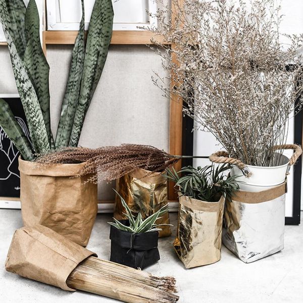 7 colors washable kraft paper bag plant flowers pots multifunction home storage bag reuse cosmetics organizer 1pc
7 colors washable kraft paper bag plant flowers pots multifunction home storage bag reuse cosmetics organizer 1pc
