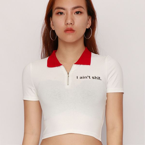new women short sleeve tennis shirt casual white zipper crop office lady slim jogging sports polos 2020
new women short sleeve tennis shirt casual white zipper crop office lady slim jogging sports polos 2020