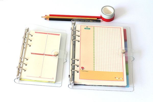 6 Hole Pvc Transparent Loose-leaf Shell Loose-leaf Notebook Account Present Case Buckle A5 Ing