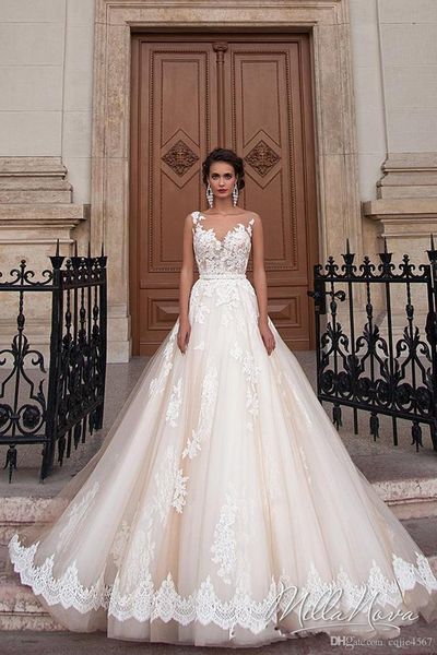 2018 новый milla nova sheer cap рукава кружева a line свадебные платья тюль кружева аппликация бисероплетение sash суд поезд люкс свадебные, White
2018 новый milla nova sheer cap рукава кружева a line свадебные платья тюль кружева аппликация бисероплетение sash суд поезд люкс свадебные, White