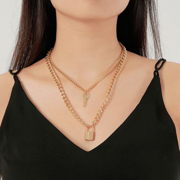 lady female girl women girlfriend couples lover metal silver gold color double thick chain lock key pendant charm necklace
lady female girl women girlfriend couples lover metal silver gold color double thick chain lock key pendant charm necklace
