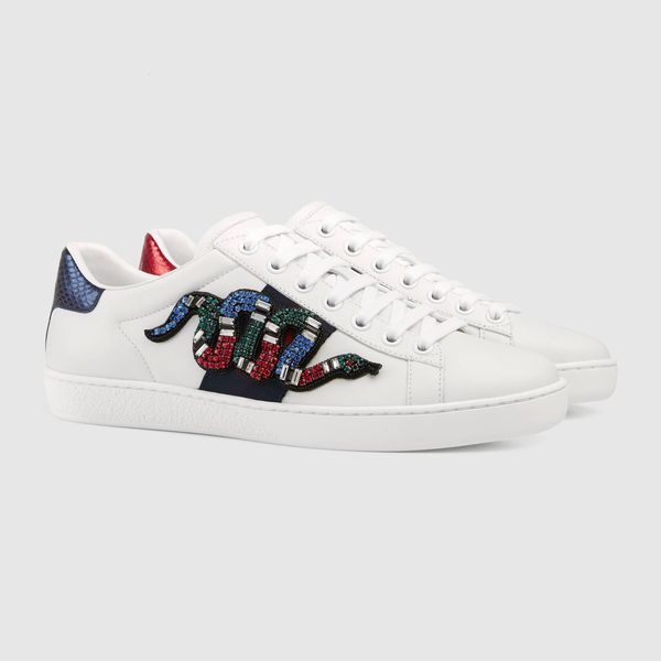 2019 with box man woman designer shoe white crystal rhinestone ace embroidered low-sneakers italian luxury shoe casual shoes, Black
2019 with box man woman designer shoe white crystal rhinestone ace embroidered low-sneakers italian luxury shoe casual shoes, Black