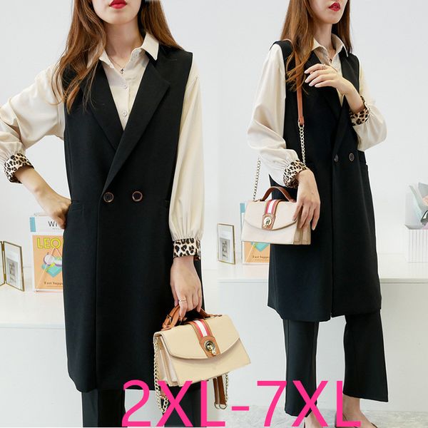 2019 new autumn winter plus size coat for women casual loose sleeveless two button long vest black clothes 3xl 4xl 5xl 6xl 7xl, Black;white
2019 new autumn winter plus size coat for women casual loose sleeveless two button long vest black clothes 3xl 4xl 5xl 6xl 7xl, Black;white