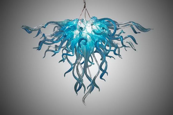 living room lamp decoration modern home artistic decoration chihuly style hand blown blue glass ceiling lamp