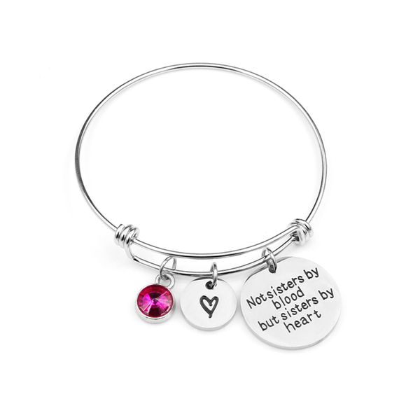 new sisters by heart letters birthstone bangle engraved mirror steel bracelet diy women simple bangles wrist charms jewelry, Black
new sisters by heart letters birthstone bangle engraved mirror steel bracelet diy women simple bangles wrist charms jewelry, Black