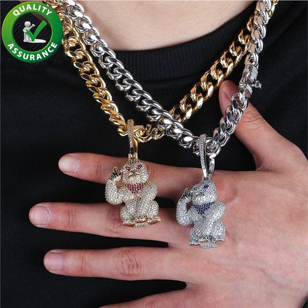 designer necklace iced out pendant hip hop cuban link mens hiphop jewelry bling diamond gorilla luxury gold chain rapper animal accessories, Silver
designer necklace iced out pendant hip hop cuban link mens hiphop jewelry bling diamond gorilla luxury gold chain rapper animal accessories, Silver