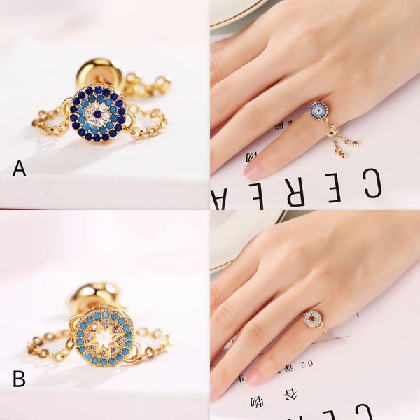 2019 new devil's eye ring female fashion personality turkish eye and hexagram zircon ring retractable ring size, Silver
2019 new devil's eye ring female fashion personality turkish eye and hexagram zircon ring retractable ring size, Silver