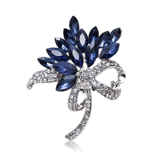women brooches flower shape gold metal blue rhinestone crystal ladies clothing pin brooch fashion jewelry accessories for gifts, Gray
women brooches flower shape gold metal blue rhinestone crystal ladies clothing pin brooch fashion jewelry accessories for gifts, Gray