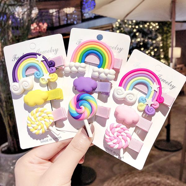 1set kids cute rainbow lollipop cloud hairpins fashion cartoon hair clips for baby girls hairgrips headwear hair accessories, Slivery;white
1set kids cute rainbow lollipop cloud hairpins fashion cartoon hair clips for baby girls hairgrips headwear hair accessories, Slivery;white