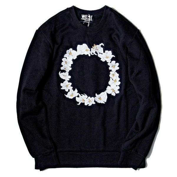 mens designer hoodies givh41 new fashion brand luxury embroidered lily flower wreath for men and women quality, Black 
mens designer hoodies givh41 new fashion brand luxury embroidered lily flower wreath for men and women quality, Black