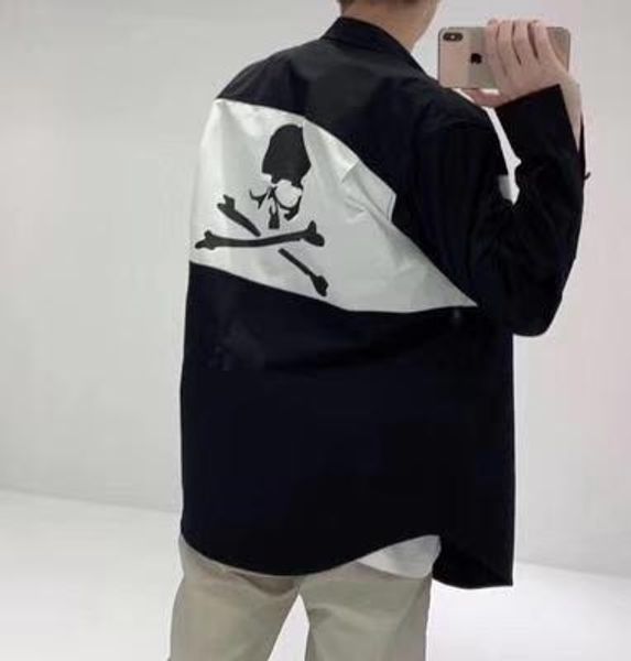 women's oversized shirt men's cotton loose shirt decorative stitching skull print jacket outside wearing bottom wild 2019 autumn q, White
women's oversized shirt men's cotton loose shirt decorative stitching skull print jacket outside wearing bottom wild 2019 autumn q, White