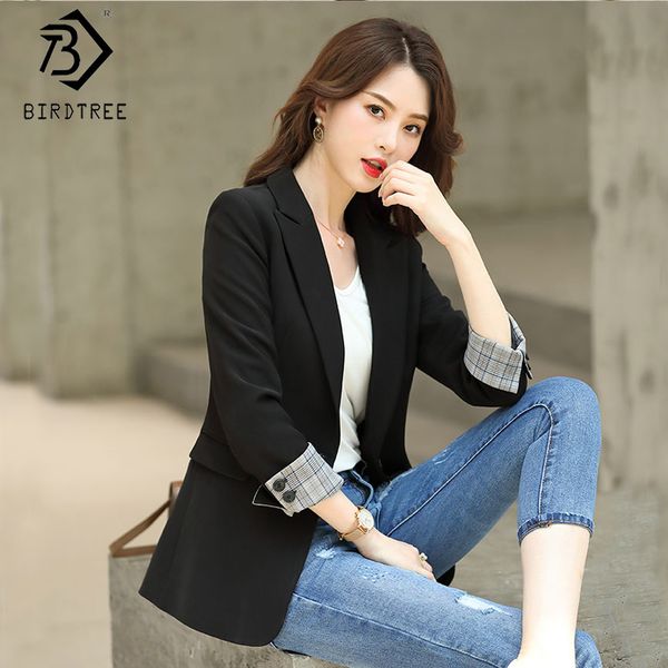 2020 spring new women's solid ins jacket fashion full sleeve notched single-button pockets slim female coat office lady c9d208k, Black;brown
2020 spring new women's solid ins jacket fashion full sleeve notched single-button pockets slim female coat office lady c9d208k, Black;brown