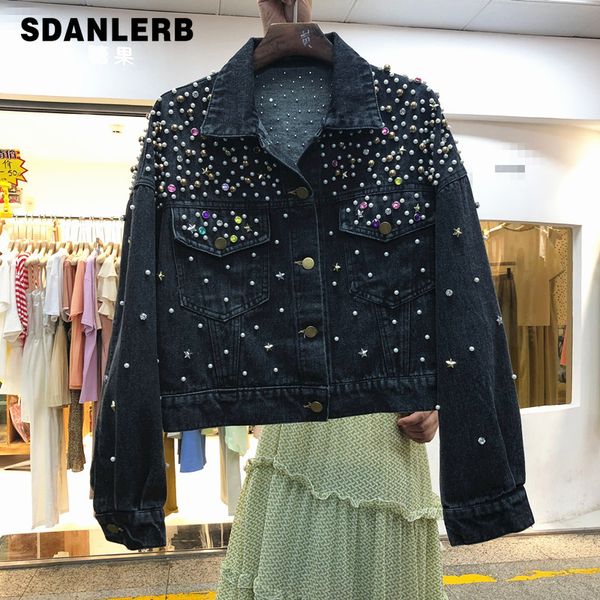 short black jacket women hand-made whole-body nail-bead drill jeans coat autumn 2019 new korean style denim jackets student, Black;brown
short black jacket women hand-made whole-body nail-bead drill jeans coat autumn 2019 new korean style denim jackets student, Black;brown