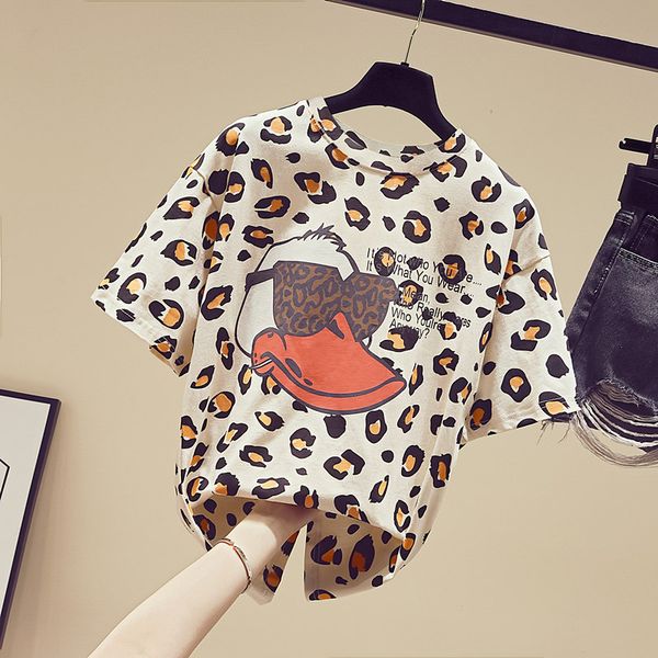 leopard print short-sleeved t-shirt female students summer loose hooded fashion temperament t-shirt short-sleeved shirt, White
leopard print short-sleeved t-shirt female students summer loose hooded fashion temperament t-shirt short-sleeved shirt, White