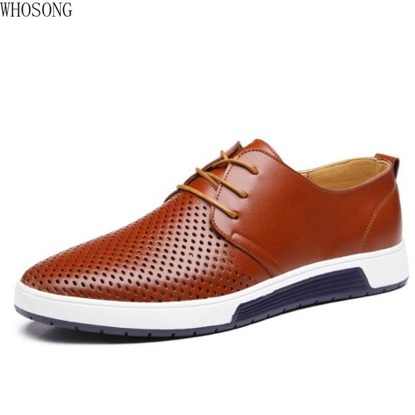 whosong men formal shoes 2020 lace up men casual shoes leather summer breathable holes flat wedding f68, Black 
whosong men formal shoes 2020 lace up men casual shoes leather summer breathable holes flat wedding f68, Black