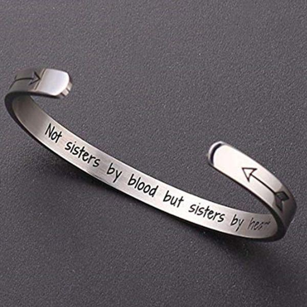 friendship titanium steel bracelets friends bangle not sisters by blood but sisters by heart women jewelry, Black
friendship titanium steel bracelets friends bangle not sisters by blood but sisters by heart women jewelry, Black