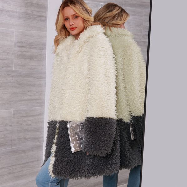 winter turn down collar thicken warm long faux fur coat women shaggy fur trench coat elegant female patchwork fake jacket, Black
winter turn down collar thicken warm long faux fur coat women shaggy fur trench coat elegant female patchwork fake jacket, Black