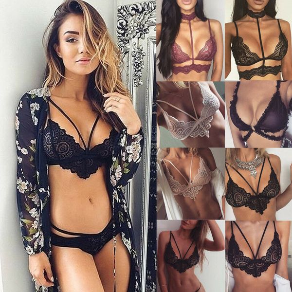 2019 new choker floral lace strappy harness party bralet unpadded bra lingerie, Black;white
2019 new choker floral lace strappy harness party bralet unpadded bra lingerie, Black;white
