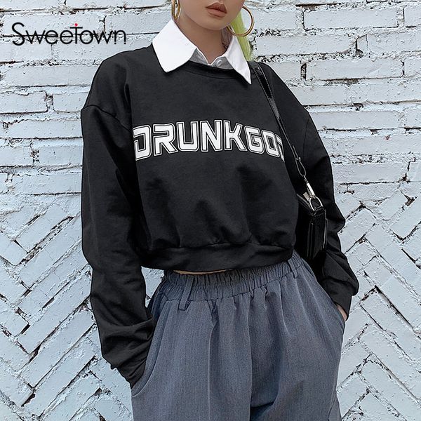 sweetown черный урожай sudera mujer печати пуловер стрит лоскутное шеи складка длинный рукав осень толстовка, Black
sweetown черный урожай sudera mujer печати пуловер стрит лоскутное шеи складка длинный рукав осень толстовка, Black