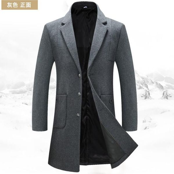 m-3xl 2018 winter men's new fashion of cultivate one's morality long self-cultivation woolen lapel jacket, Black
m-3xl 2018 winter men's new fashion of cultivate one's morality long self-cultivation woolen lapel jacket, Black