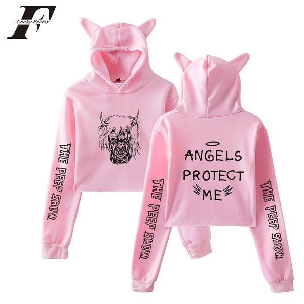 kpop lil peep popular rap singer cat ears cropped hoodies sweatshirts women angels protect me navel pullover crop, Black
kpop lil peep popular rap singer cat ears cropped hoodies sweatshirts women angels protect me navel pullover crop, Black