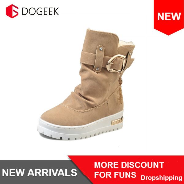 dogeek thick bottom velvet women snow boots middle boots flat woman female casual lace-up snow platform non-slip, Black
dogeek thick bottom velvet women snow boots middle boots flat woman female casual lace-up snow platform non-slip, Black